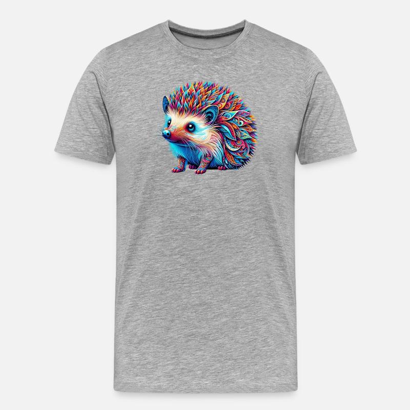 Igel - Männer Premium Bio T-Shirt - Grau meliert