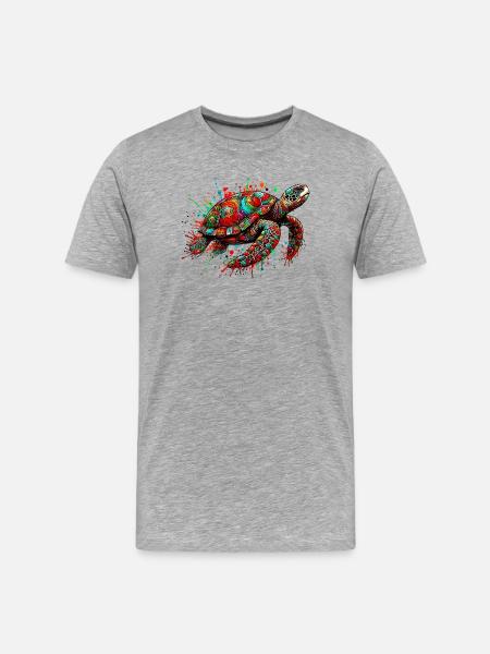 Turtle - Men's Premium Organic T-Shirt - heather grey