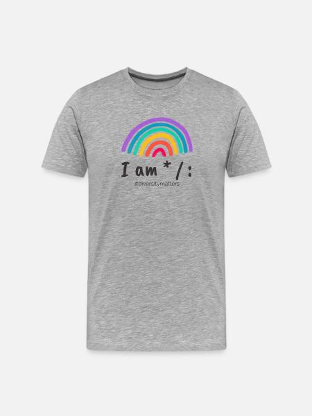 I am * / : #diversitymatters - Männer Premium Bio T-Shirt - Grau meliert