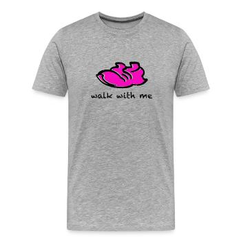 Running shoe Walk with me - Men's Premium Organic T-Shirt - heather grey - Front - Damien (186cm)
