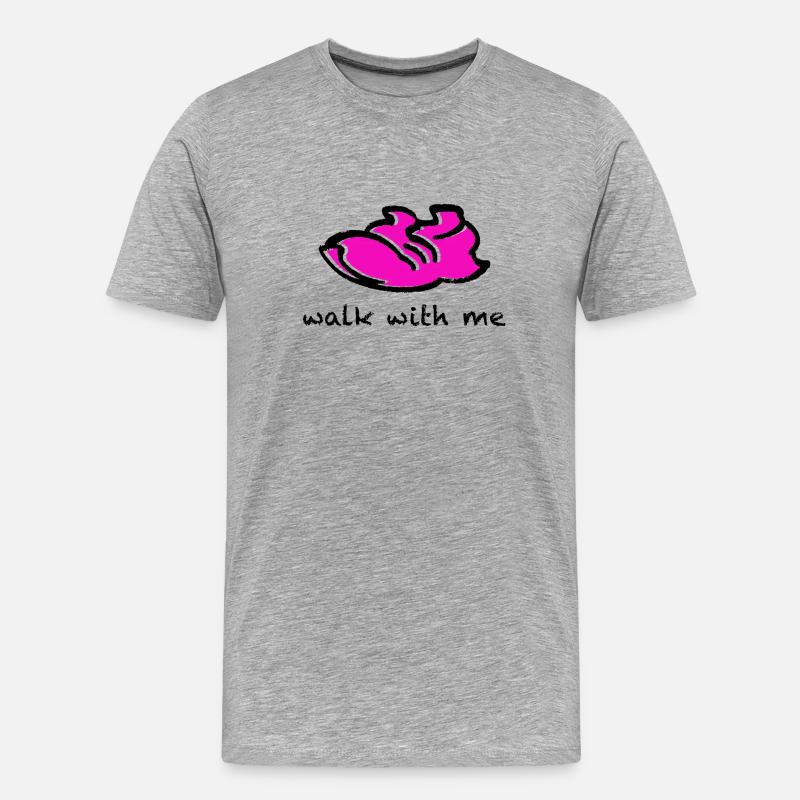 Laufschuh Walk with me - Männer Premium Bio T-Shirt - Grau meliert