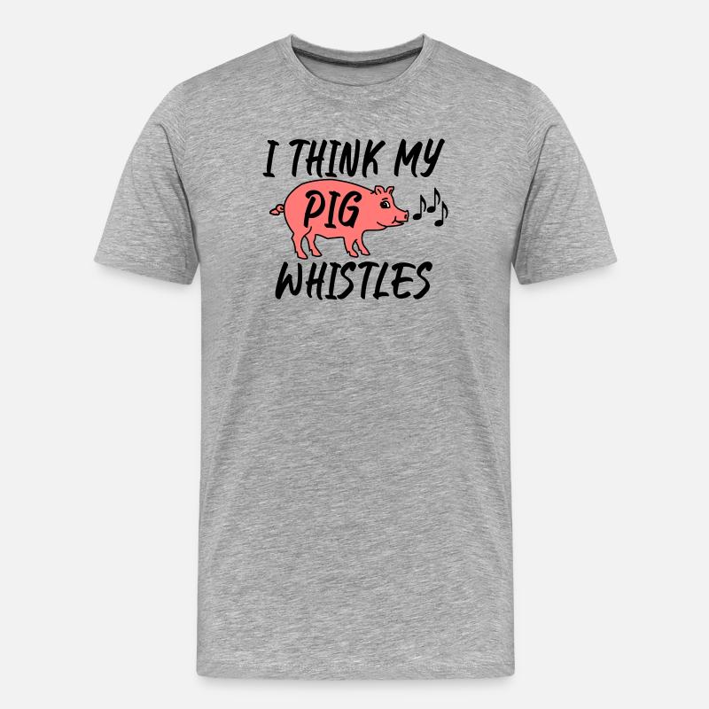 Je pense que mon cochon siffle - T-shirt bio Premium Homme - gris chiné