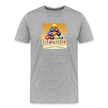 Billard - Männer Premium Bio T-Shirt - Grau meliert - Vorne - Damien (186cm)