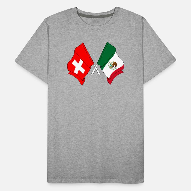 Drapeau de la Suisse et drapeau du Mexique T-shirt bio Premium Homme