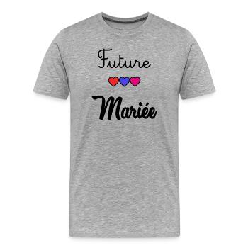 ZUKÜNFTIGE BRAUT - Männer Premium Bio T-Shirt - Grau meliert - Vorne - Damien (186cm)