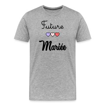ZUKÜNFTIGE BRAUT. Junggesellinnenabschied - Männer Premium Bio T-Shirt - Grau meliert - Vorne - Damien (186cm)