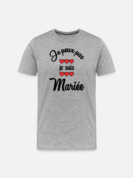 I CAN'T I'M MARRIED - Men's Premium Organic T-Shirt - heather grey