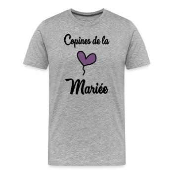 FREUNDINNEN DER BRAUT - Männer Premium Bio T-Shirt - Grau meliert - Vorne - Damien (186cm)