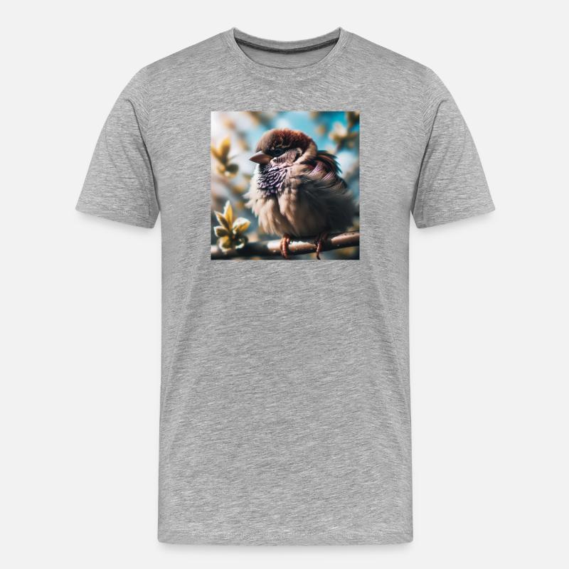 Spatz - Männer Premium Bio T-Shirt - Grau meliert