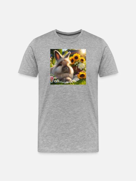 Grey Angora Rabbit - Men's Premium Organic T-Shirt - heather grey