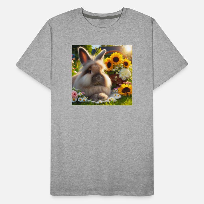 Grey Angora Rabbit Men's Premium Organic T-Shirt