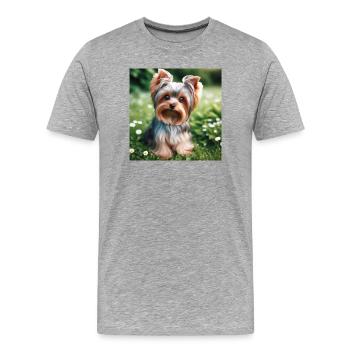 Yorkshire Terrier - Men's Premium Organic T-Shirt - heather grey - Front - Damien (186cm)