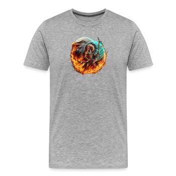 Sagesse amérindienne - T-shirt bio Premium Homme - gris chiné - Devant - Damien (186cm)