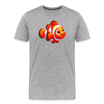 Poisson-clown - T-shirt bio Premium Homme - gris chiné - Devant - Damien (186cm)