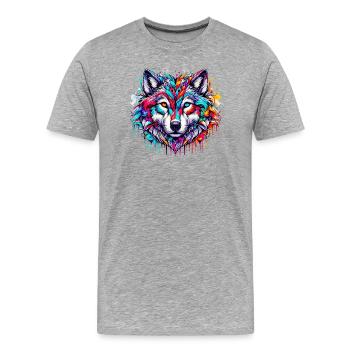 Loup - T-shirt bio Premium Homme - gris chiné - Devant - Damien (186cm)