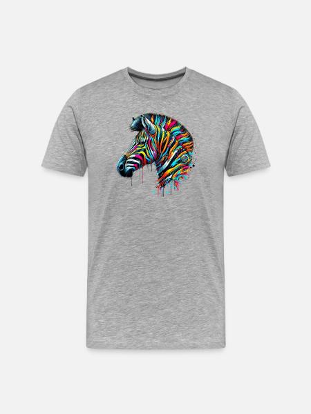 Zebra - Men's Premium Organic T-Shirt - heather grey