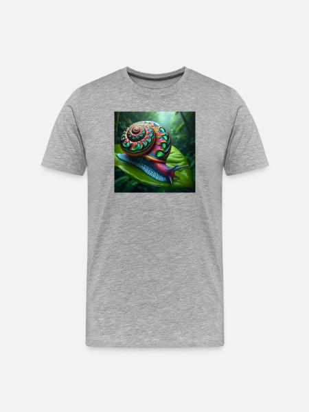Mehrfarbige Schnecke - Männer Premium Bio T-Shirt - Grau meliert