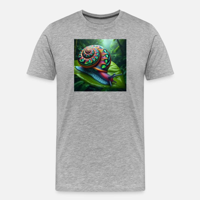 Mehrfarbige Schnecke - Männer Premium Bio T-Shirt - Grau meliert