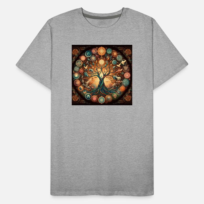 Arbre de vie coloré T-shirt bio Premium Homme