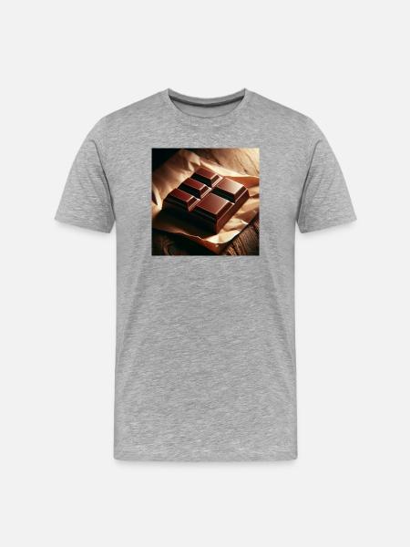 Chocolate - Men's Premium Organic T-Shirt - heather grey