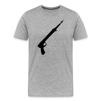 Harpoon Gun - Men's Premium Organic T-Shirt - heather grey - Front - Damien (186cm)