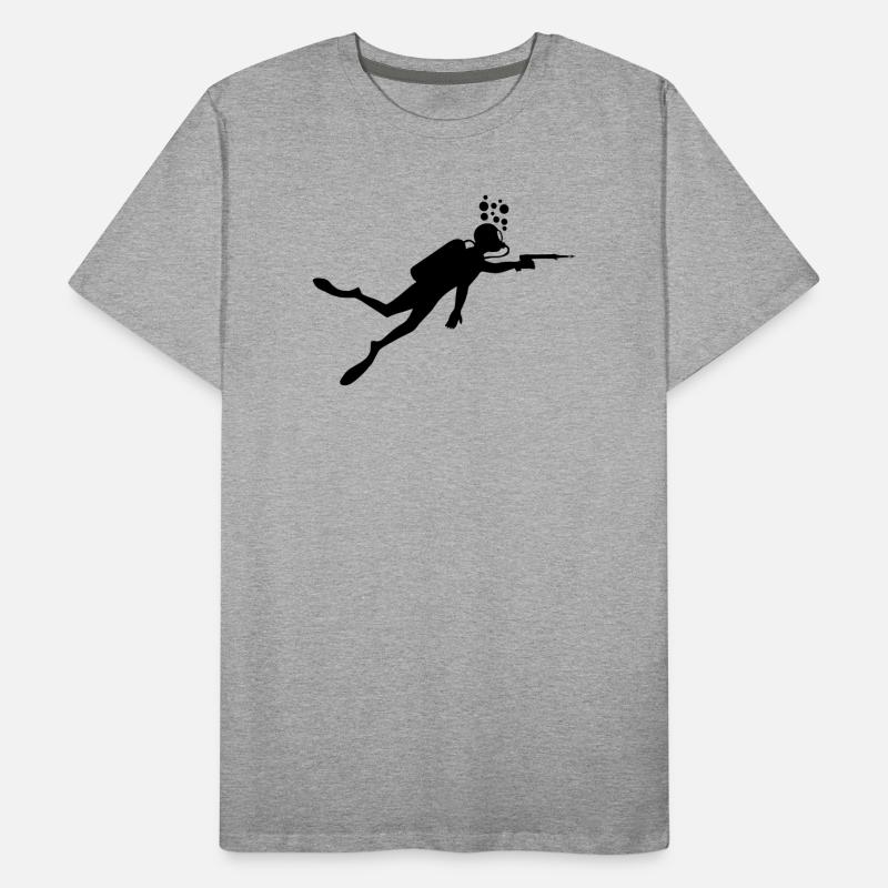 Plongeur avec arbalète T-shirt bio Premium Homme