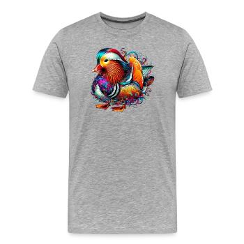 Mandarin duck - Men's Premium Organic T-Shirt - heather grey - Front - Damien (186cm)