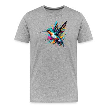 Kolibri - Männer Premium Bio T-Shirt - Grau meliert - Vorne - Damien (186cm)
