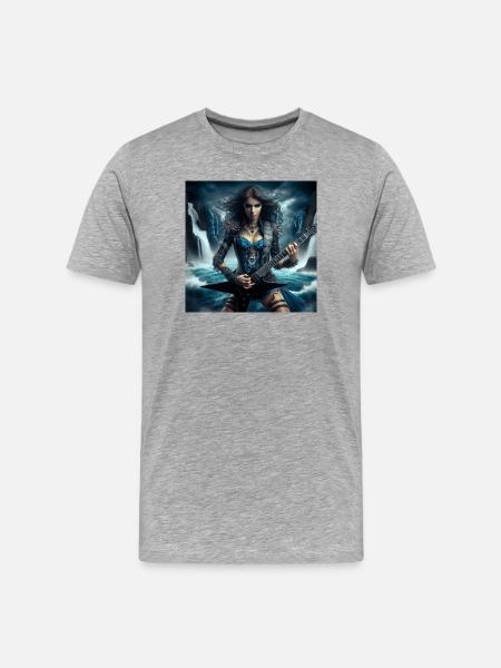 Ocean Metaller, - Männer Premium Bio T-Shirt - Grau meliert