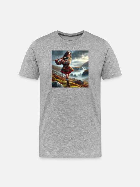 Musicienne celtique - T-shirt bio Premium Homme - gris chiné