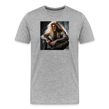 Military Heavy - Men's Premium Organic T-Shirt - heather grey - Front - Damien (186cm)