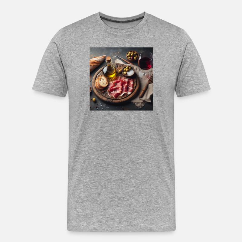 Schinkenplatte - Männer Premium Bio T-Shirt - Grau meliert