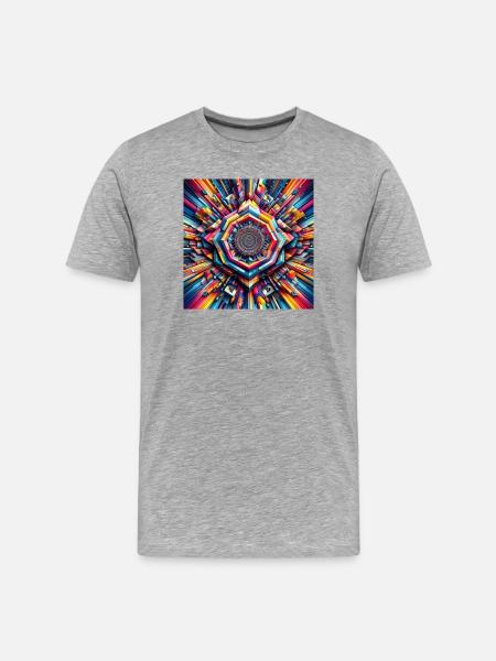 3D-Diamant - Männer Premium Bio T-Shirt - Grau meliert