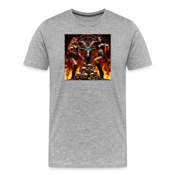 Beer Metalheads in the Underworld - Men's Premium Organic T-Shirt - heather grey - Front - Damien (186cm)