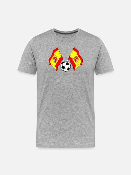 Flags crossed football Spain - Men's Premium Organic T-Shirt - heather grey