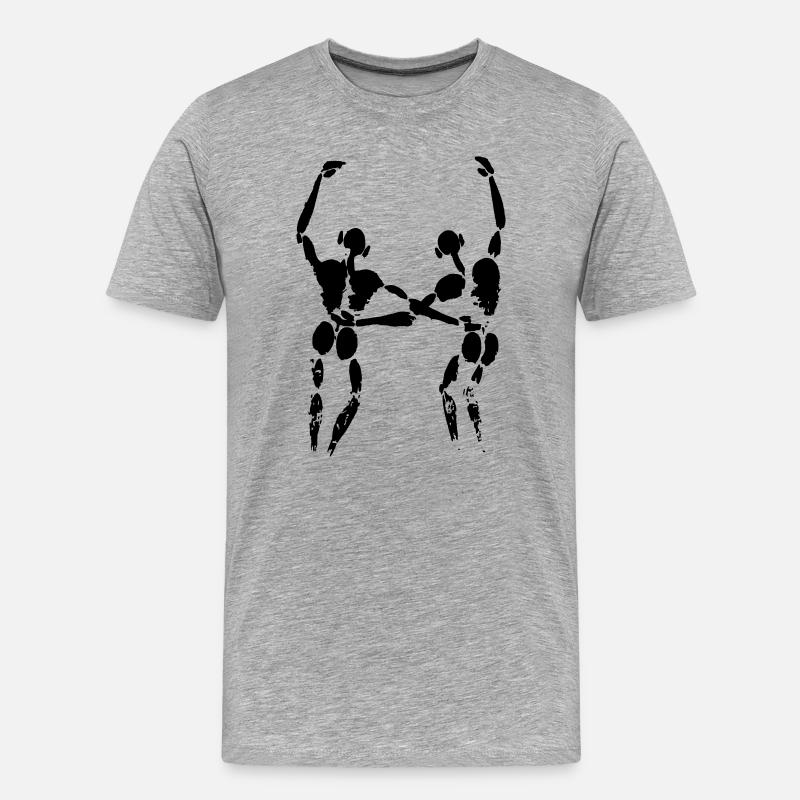 Zwei Freunde - Männer Premium Bio T-Shirt - Grau meliert
