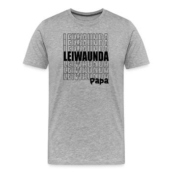 Leiwaunda Papa-großartiger, toller Papa, Vatertag - Männer Premium Bio T-Shirt - Grau meliert - Vorne - Damien (186cm)
