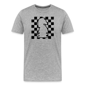 chess, horse, checkerboard, pattern, icon, graphic icon - Men's Premium Organic T-Shirt - heather grey - Front - Damien (186cm)