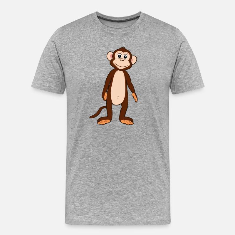 Affe - Männer Premium Bio T-Shirt - Grau meliert