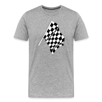 Drapeau de la course automobile - T-shirt bio Premium Homme - gris chiné - Devant - Damien (186cm)