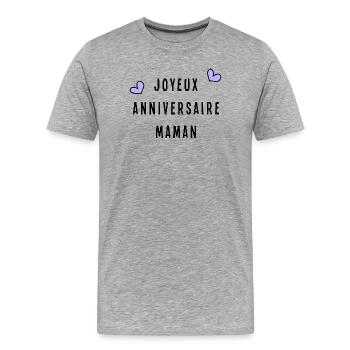 MAMA. MUTTERTAG. SCHÖNEN MUTTERTAG - Männer Premium Bio T-Shirt - Grau meliert - Vorne - Damien (186cm)