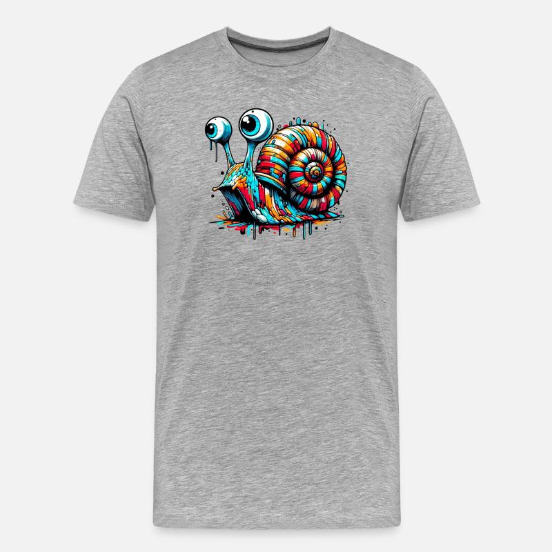 Schnecke - Männer Premium Bio T-Shirt - Grau meliert