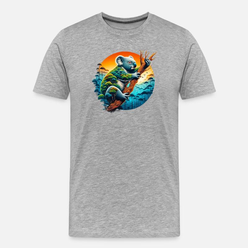Koala - Männer Premium Bio T-Shirt - Grau meliert