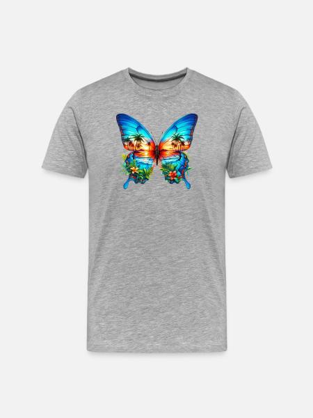 Butterfly - Men's Premium Organic T-Shirt - heather grey