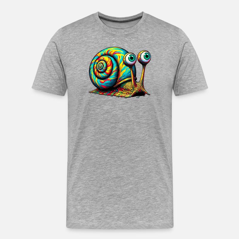 Schnecke - Männer Premium Bio T-Shirt - Grau meliert