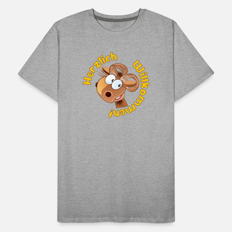 Herzlich Willkommen - Widder Schafe Männer Premium Bio T-Shirt