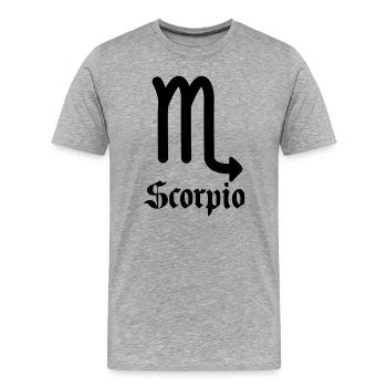 Sternzeichen Skorpion - Männer Premium Bio T-Shirt - Grau meliert - Vorne - Damien (186cm)