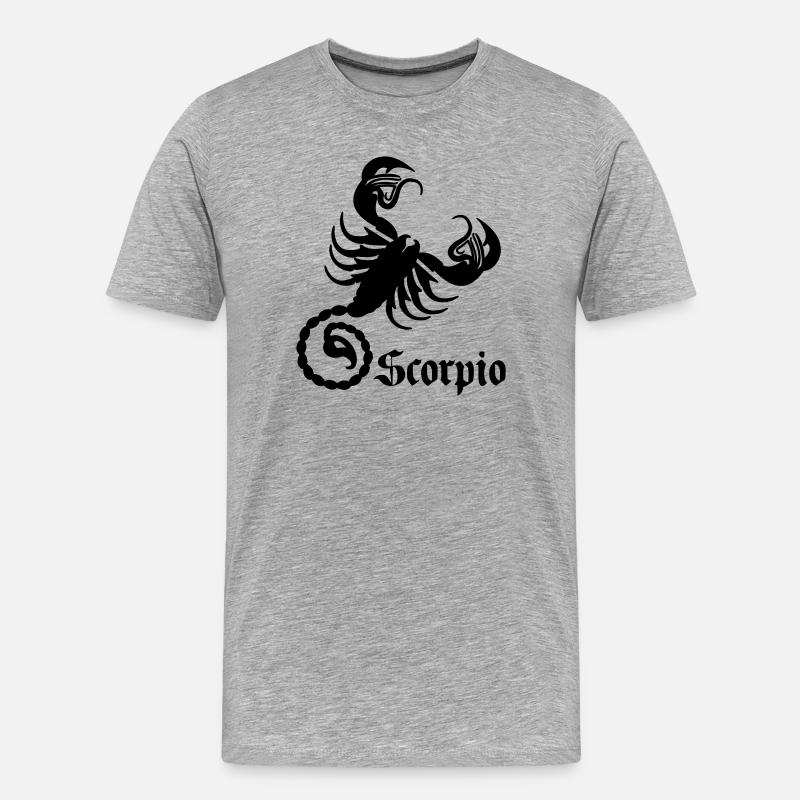 Sternzeichenbild Skorpion - Männer Premium Bio T-Shirt - Grau meliert
