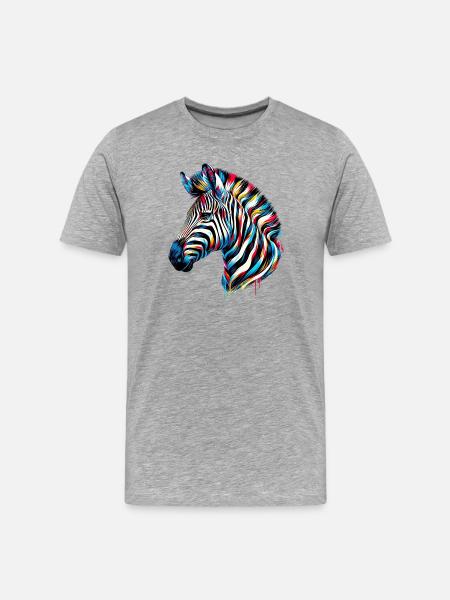 Zebra - Men's Premium Organic T-Shirt - heather grey