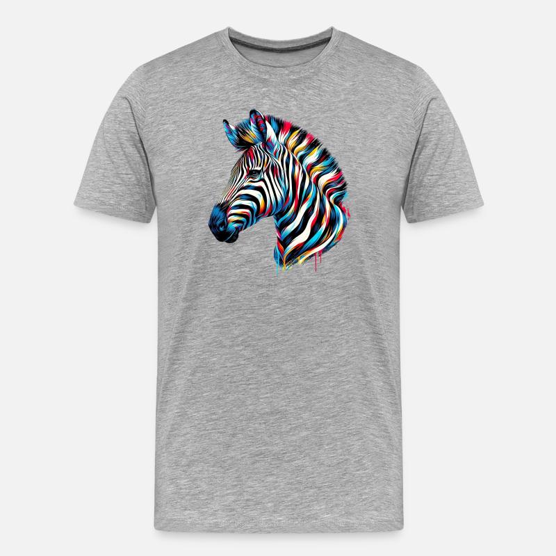 Zebra - Männer Premium Bio T-Shirt - Grau meliert